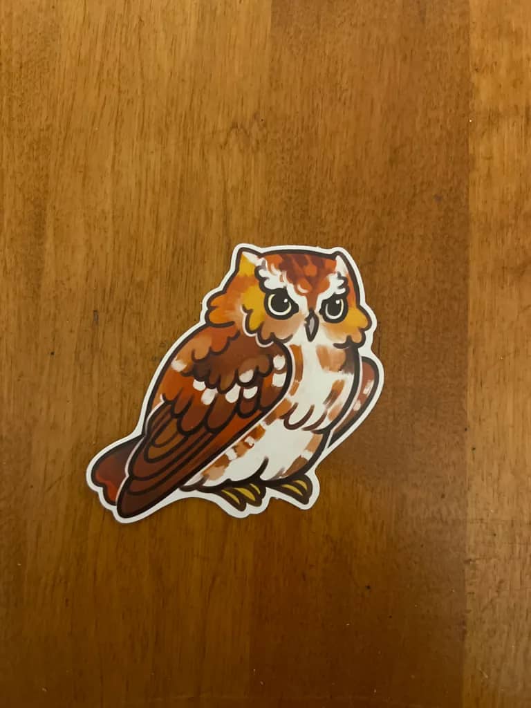 BotM Sticker Club - 12/22 (Eastern Screech Owl) - Full