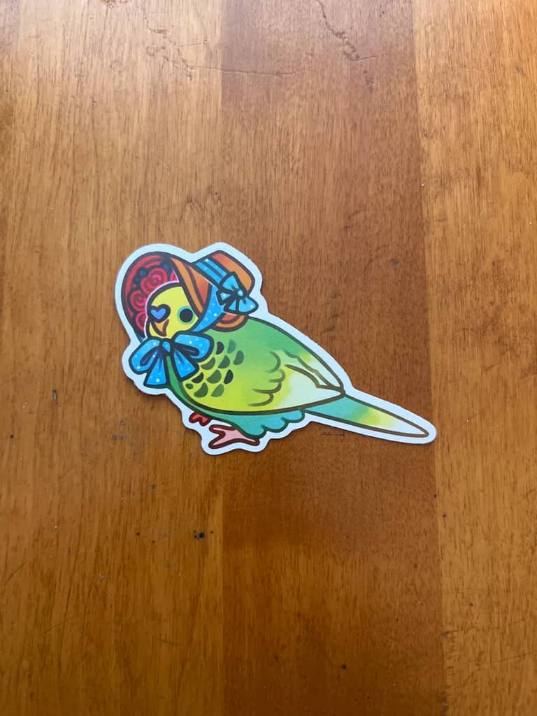Birds in Bonnets - Green Budgie