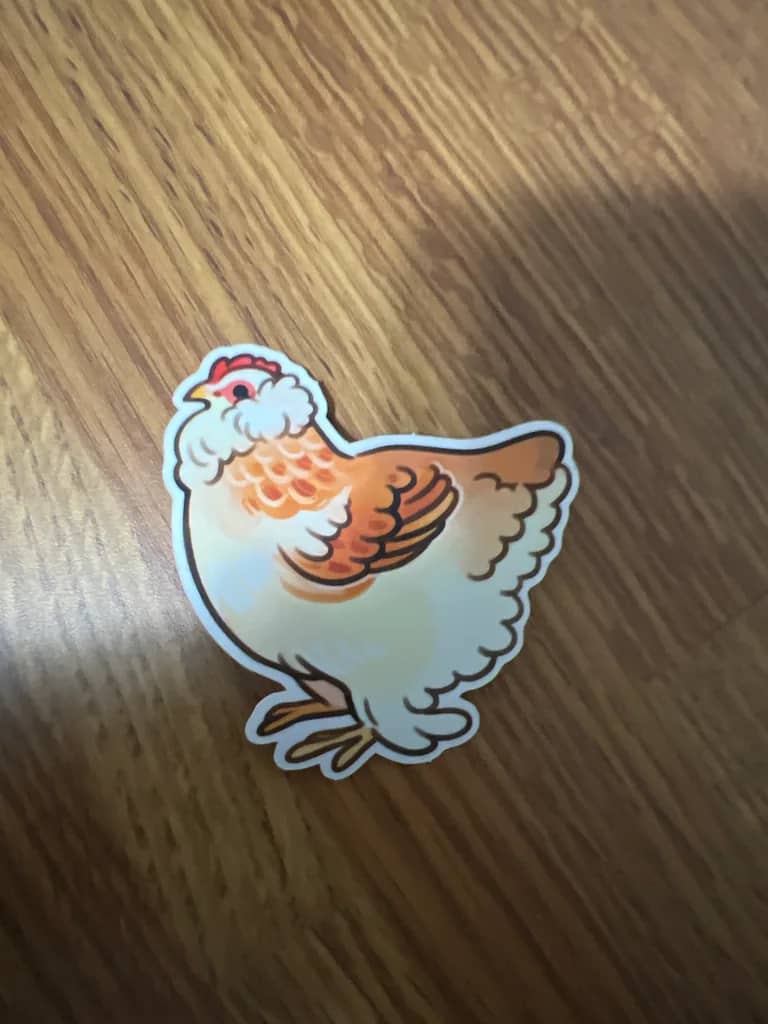 BotM Sticker Club - 1/23 (Salmon Faverolle Chicken) - Full